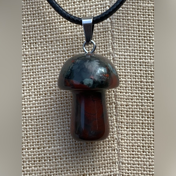 Handmade Genuine Stone Mushroom Amulet Necklace - Picture 12 of 14